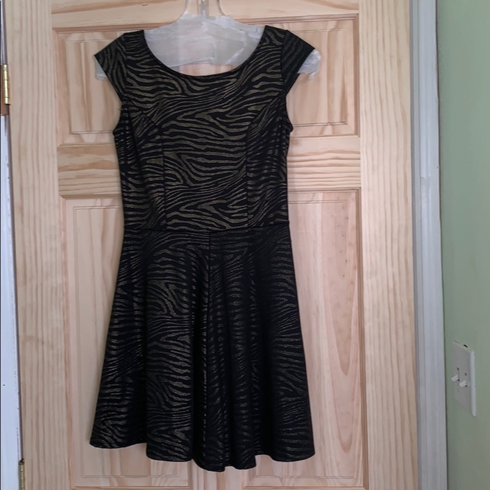 Black and Gold Zebra Print Dress